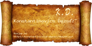 Konstantinovics Dezső névjegykártya