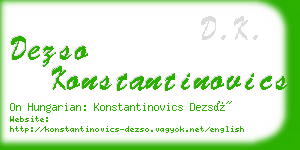 dezso konstantinovics business card